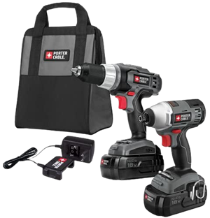 Porter cable pc218idc 2 18 volt nicd drill impact driver 2 tool kit